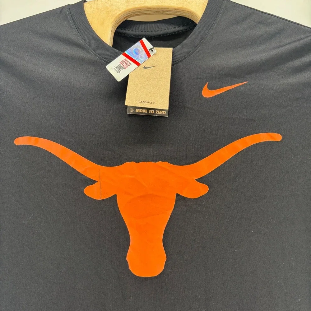 Nike Texas Longhorns T-Shirt Mens XL Black Dri-FIT NWT Defect NCAA Fan Gear